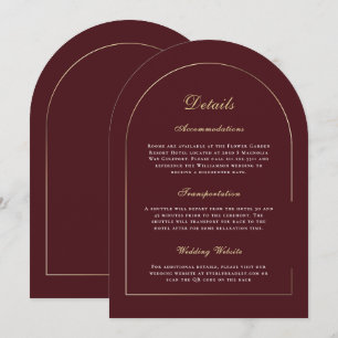 Convite Arco Dourado Casamento Elegante Vermelho Escuro Br
