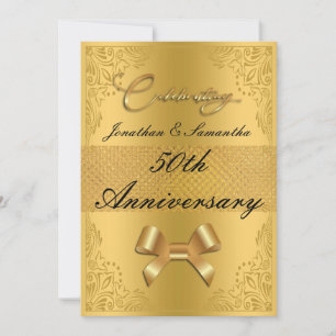 Convite Arco Dourado de Aniversário de Casamento Personali