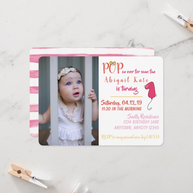 Convite Arco e balões acharam que 1rua era rosa (Frente/Verso In Situ)