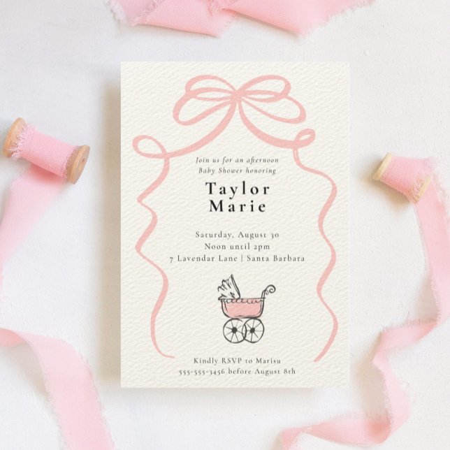 Convite Arco e Carruagem de bebê | Chá de fraldas (Criador carregado)