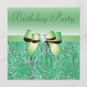 Convite Arco e Festa de aniversário em verde