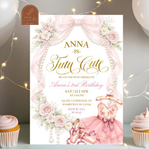 Convite Arco e Pérola tutu fofo aniversário