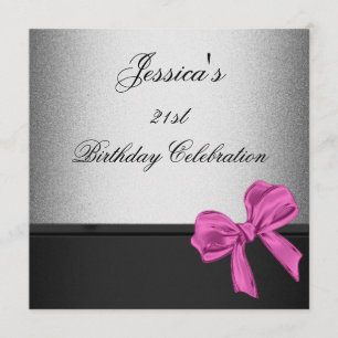 Convite Arco elegante 2 do rosa da prata do preto do