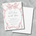 Convite Arco Elegante Blush Pink Vintage<br><div class="desc">Chá de panela de Fita Cor-de-Rosa Esmagada. Celebrar a noiva para estar com esta design de inspiração de coquete feminina e romântica, perfeita para um chá de panela sonhador. Um arco de cor-de-água cor-de-rosa e suave, acentuado com fitas fluentes em delicadas rosa, ganha palco central, acrescentando um toque feminino e...</div>