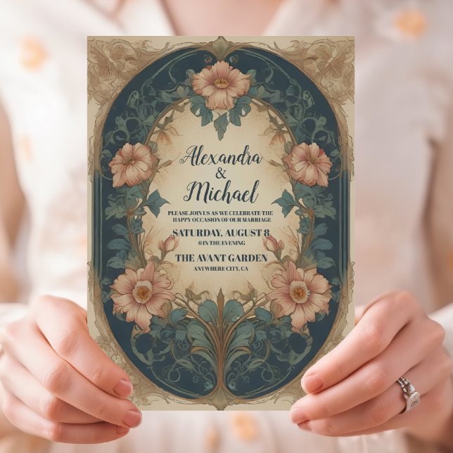 Convite Arco Elegante Casamento Art Nouveau (Criador carregado)
