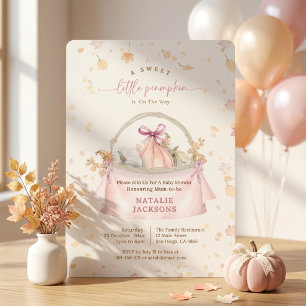 Convite Arco elegante, cor-de-rosa, pequeno Chá de fraldas