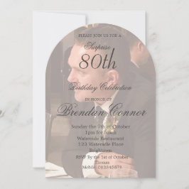 Convite Arco Elegante de Fotografia de Aniversário do 80 M
