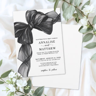 Convite Arco Elegante Preto e Branco de Casamento
