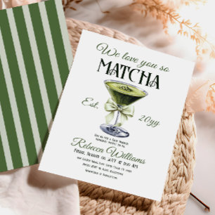 Convite Arco Elegante Te Ama Tão Chá de fraldas De Matcha