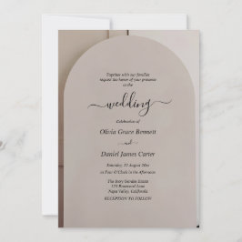 Convite Arco em Forma Neutro Luxuoso Casamento