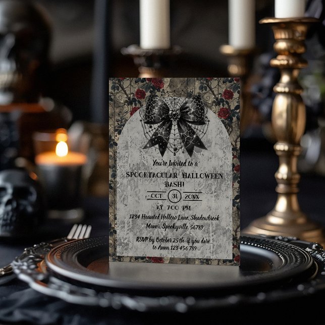 Convite Arco Escuro de Coquette Halloween (Criador carregado)