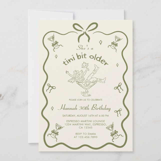 Convite Arco Espresso Martini - Um Bit Tini - Aniversário (Frente)