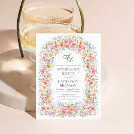 Convite Arco Floral Aquarela Jardim Casamento Caprichoso