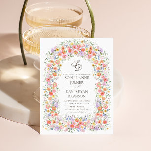 Convite Arco Floral Aquarela Jardim Casamento Caprichoso