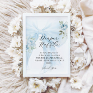 Convite Arco Floral Azul Coquette Sorteio de Fraldas Chás