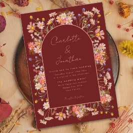 Convite Arco Floral Boho Terracota Casamento de Outono