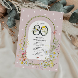 Convite Arco Floral Botânico Festa de 80 Anos de Idade