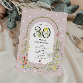Convite Arco Floral Botânico Festa de Aniversário de 30 an