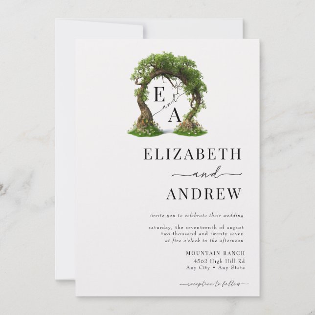 Convite Arco Floral | Casamento de árvores (Frente)