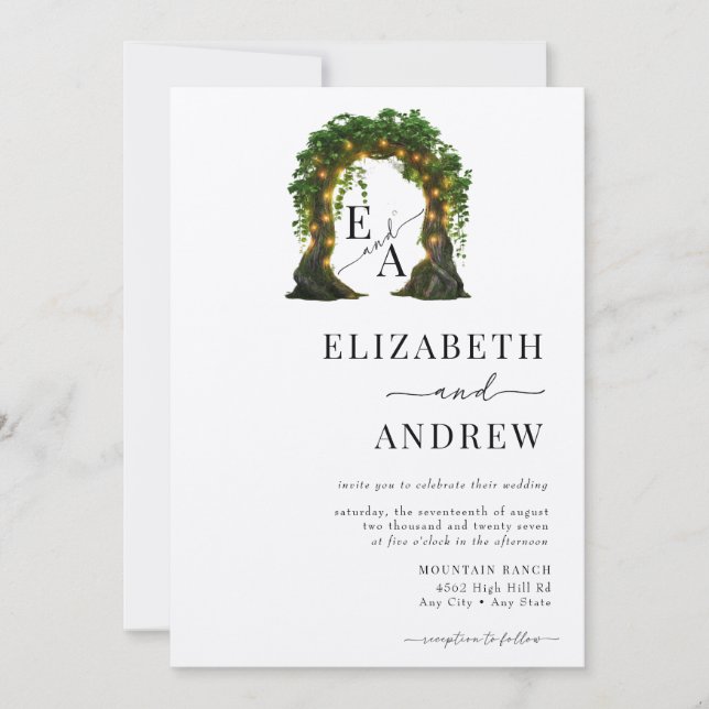 Convite Arco Floral | Casamento de árvores (Frente)
