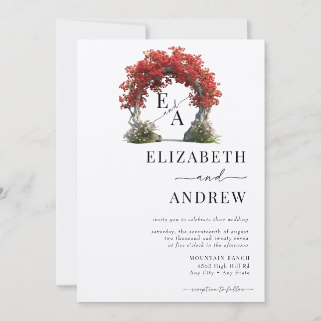 Convite Arco Floral | Casamento de árvores (Frente)