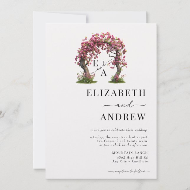 Convite Arco Floral | Casamento de árvores (Frente)