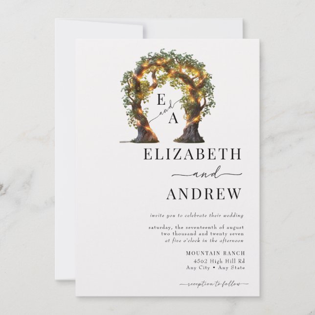 Convite Arco Floral | Casamento de árvores (Frente)