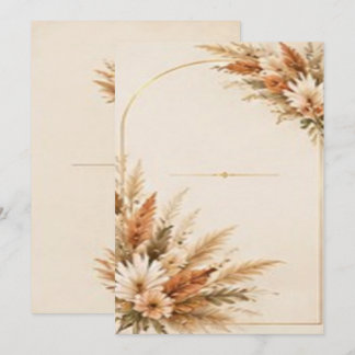 Convite Arco Floral de Grama Pampas e Terracota Boho