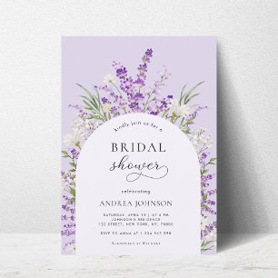 Convite Arco Floral de Lavanda de Primavera para Chá de No