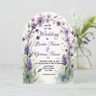 Convite Arco Floral de Lilás Lavanda para Casamento em Aqu