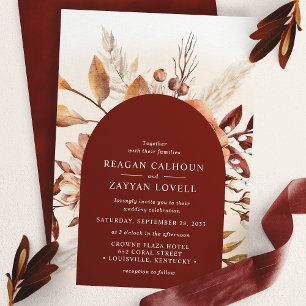 Convite Arco Floral de Terracota Casamento Grama de Pampas