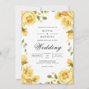 Convite Arco Floral Dourado Romance Casamento