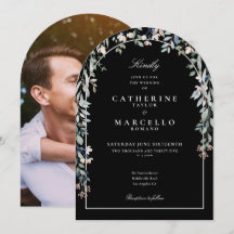 Arco Floral Foto Casamento Preto e Branco