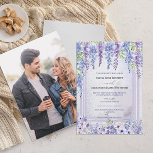 Convite Arco Floral Roxo Lavanda Wisteria Foto Casamento