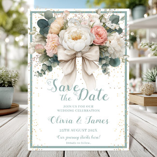 Convite Arco Floral Salve a placa de data