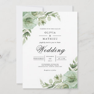 Convite Arco Floral Verde Salvia Casamento