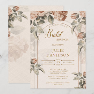 Convite Arco Floral Verde Terracota Rústica Bridal |