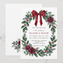 Arco Floral Vermelho de Natal Casamento de Inverno