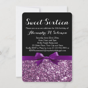 Convite Arco Glitter Roxo Impressão Docente 16