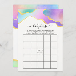 Convite Arco-Íris Agate Chá de panela Pedra Bingo