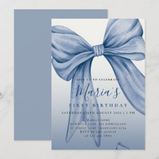 Convite Arco-íris Azul de Aquarela Personalizado para Prim