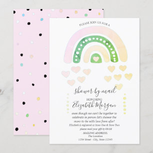 Convite Arco-Íris Bonito,Corações,Pontos,Chá de fralda