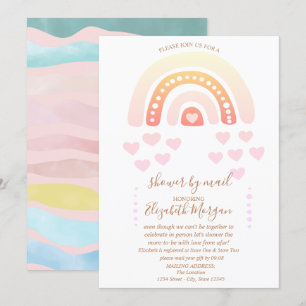Convite Arco-Íris,Corações,Chá de fraldas Virtual Stri