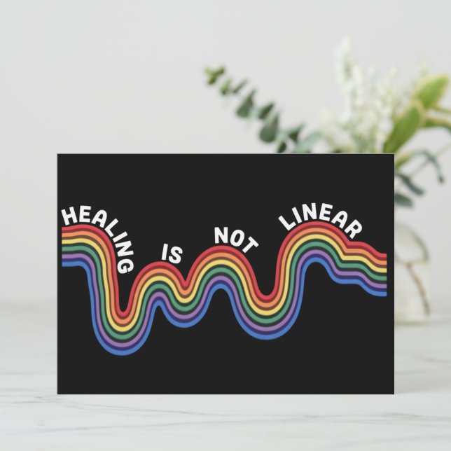 Convite Arco-íris de Conscientização da Saúde Mental LGBTQ (Em pé/Frente)