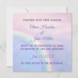 Convite Arco-íris de esperança - pastel,
