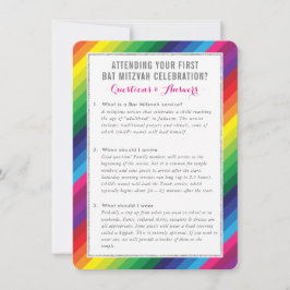 Convite arco-íris de informações de serviço BAT MITZVAH
