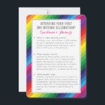 Convite arco-íris de informações de serviço BAT MITZVAH<br><div class="desc">por kat massard >> WWW.SIMPLYSWEETPAPERIE.COM <<< Inserir por utilidade para seu BAR/BAT MITZVAH descrevendo algumas perguntas e respostas</div>