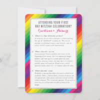 arco-íris de informações de serviço BAT MITZVAH