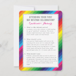 Convite arco-íris de informações de serviço BAT MITZVAH
