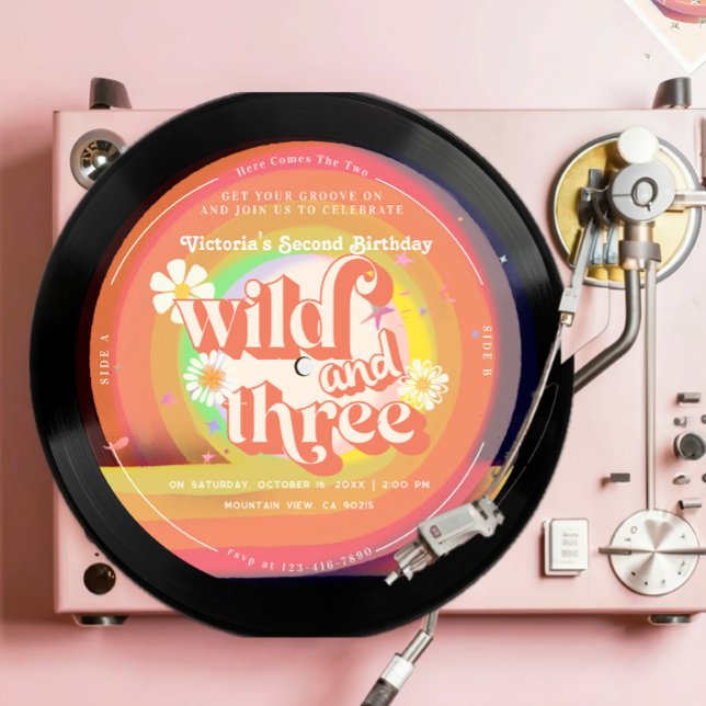 Convite Arco-íris de margarida Groovy 3 (Criador carregado)